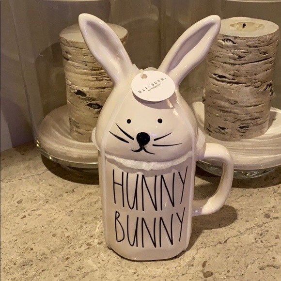 Rae Dunn Other - Rae Dunn “Hunny Bunny” ceramic mug with bunny lid